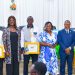Sante et Excellence: L’ONG Côte d’Ivoire des Valeurs Sûres distingue neuf acteurs 8 à l'image, les officiels de la cérémonie composés du Directeur Général des Ressources Humaines de la fonction public, la répresentante de de la Directrice de l'INFAS Mme Sia Ange et les lauréats